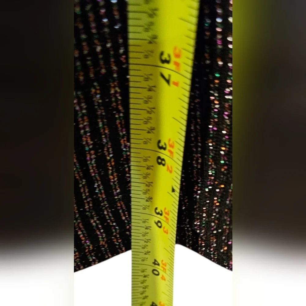 Ophelia Roe - NEW Women's Mock Neck Form- Fitted Midi Multicolor Shimmery Dress﻿ - Picture 6 of 7